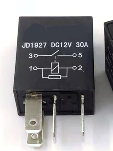 Relais 12V JD1927 DC12V 30A 4 broches pour circuit électrique de voiture, lot de 2 pièces