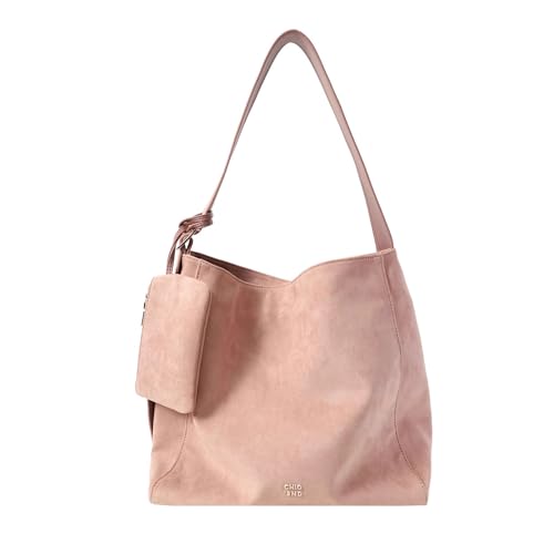 Suede Crossbody Bags for Women Large Capacity Tote Bag with Small Purse Magnetic Closure Shoulder Handbag