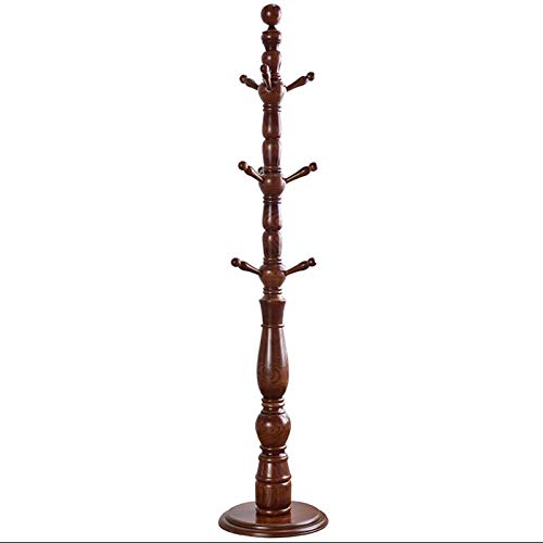 Perchero de madera con 9 ganchos para colgar abrigos de pie para entrada, sombreros, ropa, bufandas, organizador de muebles (color: A)