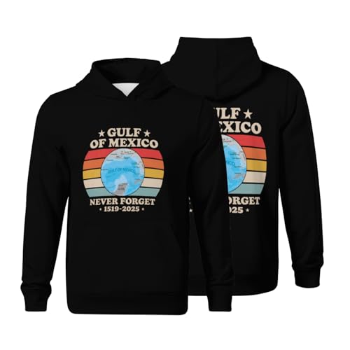 Kids Retro Funny Never forget Gulf of Mexico Boys Girls Lightweight Kangaroo Pocket Fleece Hoodies