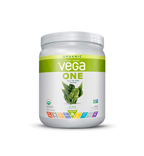 Vega Organic All-in-One Vegan Protein Powder Unsweetened (10 Servings) Superfood Ingredients, Vitamins for Immunity Support, Keto Friendly, Pea Protein for Women & Men, 13.5oz (Packaging May Vary)