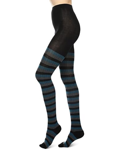 MeMoi Colored Stripes Cotton Blend Sweater Tights