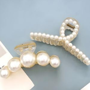 Pia Creations Trending Korean Style White Pearl Beaded Non Slips