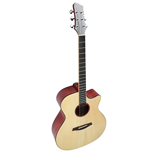 Folk Guitar Beginner Starter Pack, Guitare Acoustique en Bois Massif Entièrement équipée pour les Mélomanes (Couleur du bois naturel) - Les Beatles, Paul McCartney, John Lennon, RIngo Starr, George Harrison Folk Guitar Beginner Starter Pack, Guitare Acoustique en Bois Massif Entièrement équipée pour les Mélomanes (Couleur du bois naturel) – Image 3