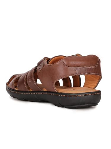 Image of Hush Puppies Men's NW Track Fisherman E Dark Brown Sandal-13 Kids UK (8644870)