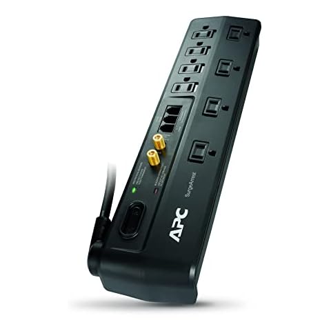 APC Surge Protector with Telephone, DSL and Coaxial Protection, P8VT3, 2770 Joules, 8 Outlet Surge Protector Power Strip Gray Cover