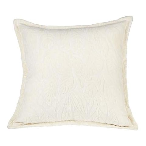 Klear Vu Chenille Textured Decorative Toss Pillow Covers Katelyn 20"x 20" Standard Size,Set of 2, Ivory Cover