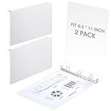 Humyoun 2 Pcs 8.5'' x 11'' Landscape 3 Ring Letter Size Binders 1 Inch White Round Ring Binders Heavy Duty Economy Holds 8.5 '' x 11'' Paper for Artwork Blueprints, Office, Home, Work Places