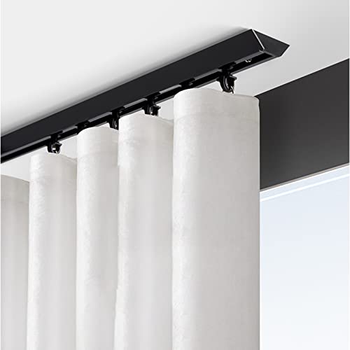 Riel Cortina Sistema Rieles Techo Para Cortinas Negro, Riel Divisor Habitaciones Para Ventanas, Cristales Deslizantes, Puertas Y Armarios, Juego Raíles Rectos Extra Largos Home ( Size : 240cm/7.8ft/94