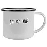 got van late? - 12oz Camping Mug Stainless Steel, Black