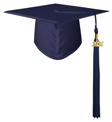 GraduatePro Matte Graduation Cap with 2026 Tassel for Adults High School and Bachelor Master Navy