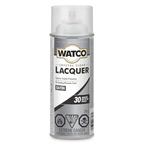 Comparison: Best Lacquer For Cabinets 4 Watco 63281 Lacquer Clear Wood Finish Spray, 11.25 oz, Satin Clear