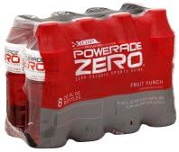 POWERADE ENERGY DRINK ZERO FRUIT PUNCH 8 PACK 20 OZ BOTTLES