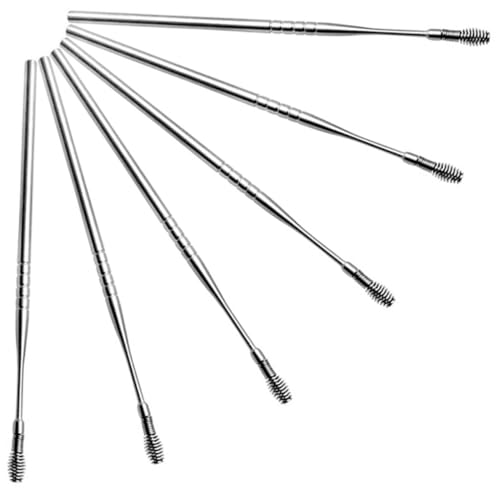 Anneome Portable Ear Cleaning Kit 6pc Set Earwax Scoops Spiral Ear Cleaning Tools Stainless Steel