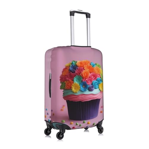 Colorful Cupcakes Rainbow Flower Cake Tsa Approved Luggage Cover For 18-32 Inch Suitcases Scratch-Resistant Stretch Luggage Cover3