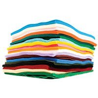 Craft Acrylic Felt Pack, 15 x 15cm (42 Pieces), Assorted Colours,