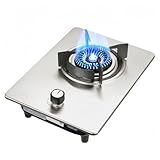 Nihigガスコンロ 加熱リング 強化ガラス 卓上調理 自動パルス点火 強火 卓上熱電対 フレームアウト保護付き 家庭 キッチン屋外 RV キャンプなどに最適 (ボンベ入り液化石油ガス,滑り止めコンロ + 消火防止機能 + ステンレスパネル)