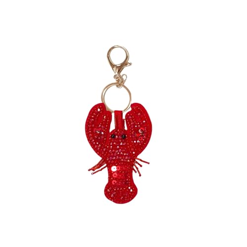 MANGMAO Beaded Cute Bag Charms Y2k Beach Keychain Accessories Summer Handbag Purse Charm Cutecore Preppy Aesthetic Stuff (Lobster)