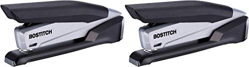 Bostitch Office Executive Stapler - 3 in 1 Stapler - One Finger, No Effort, Spring Powered Stapler, Black/Gray (INP20), 20 Sheets 2 Pack