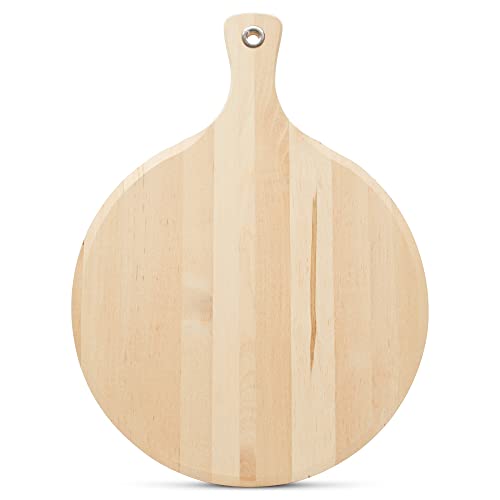 Tabla de Cortar Redonda de Madera de 16 pulgadas con Mango, para Servir y Decoración del Hogar, por Woodpeckers miniatura 1