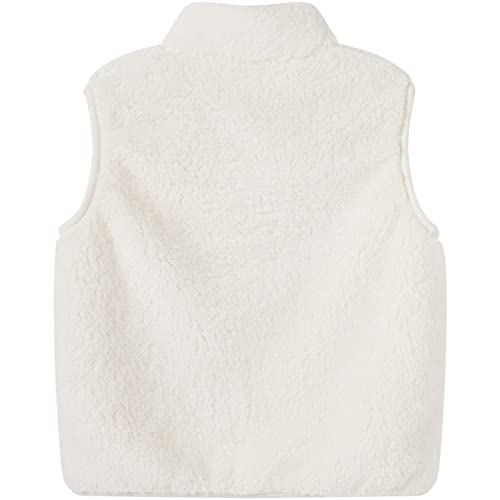 Pureborn Toddler Girls Boys Vest Fleece Plush Waistcoat Sleeveless Jacket Warm Top 5-6 Years Cream White #TOP1