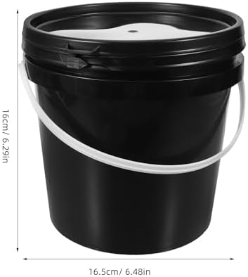 Beavorty Plastic Paint Bucket with Handle and Lid, Black 2L/0.5 Gallon Container for Paint Storage and Portable - 3