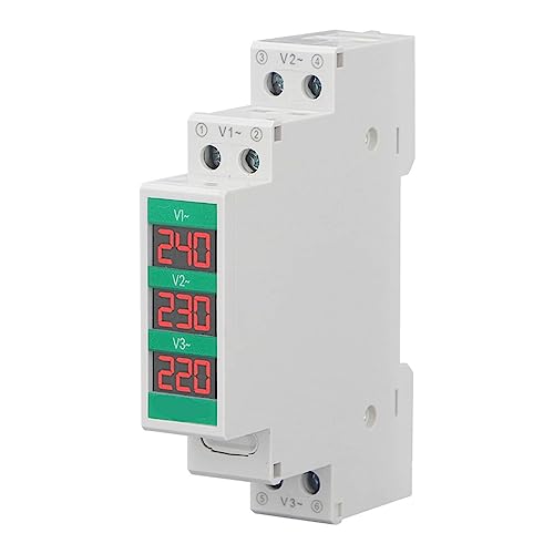 Voltmètre CA triphasé 60‑450V Compteur de Tension Numérique LCD Compteur D'énergie électrique Montage sur Rail DIN