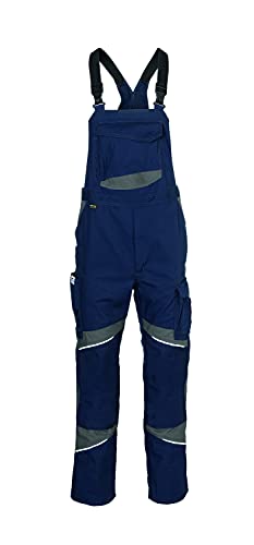 KÜBLER Workwear KÜBLER ACTIVIQ Cotton+ Arbeitslatzhose blau, Größe 50, Herren-Arbeitslatzhose aus verstärkter Baumwolle, robuste Arbeitslatzhose Cover