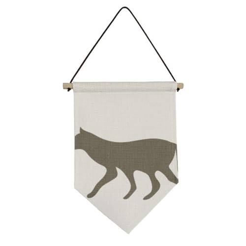 Drapeau en toile loup noir tenture murale de haute qualité