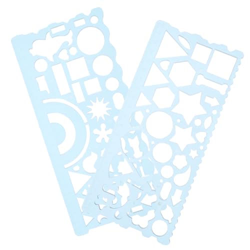 OUNONA 2個 多機能幾何学定規 軽量製 測定 製図 描画用テンプレート 小学生向け 設計 学校 家 オフィス用スケール