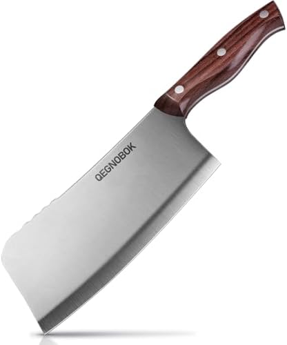 Professional Meat Cleaver Knife, 7 Inch Butcher Knife, Heavy Duty Bone Chopper, Ultra Sharp High Carbon Steel Blade, Ergonomic Non-Slip Handle for Bone Cutting, Vegetable Chopping, Restaurant, Kitchen