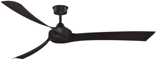 Miniatura 13 de Fanimation Wrap Custom - Ventilador de techo de 3 aspas, 15.96 pulgadas de alto y 72 pulgadas de ancho, acabado negro, color natural de hoja