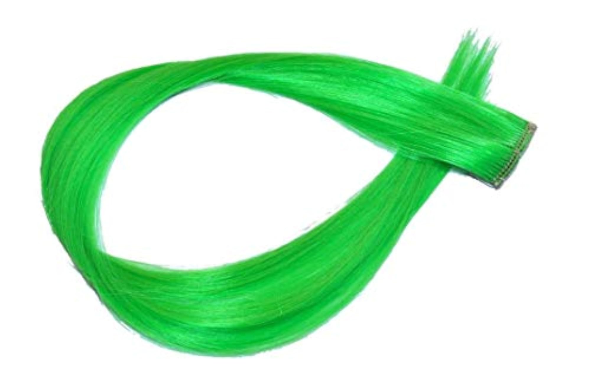 Set of 4 Hair Streak Colored Extensions for Women, Green