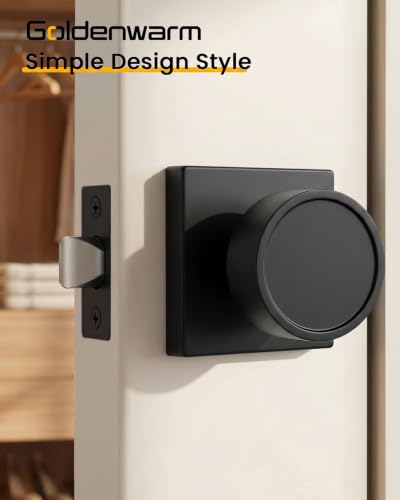 Image of Goldenwarm Matte Black Door Knobs Passage, Closet Door Knob Zinc Alloy, Contemporary Black Interior Door Knobs for Hallway, 10 Pack