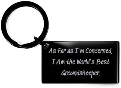 Motivational Groundskeeper Keychain, As Far as I'm, Gifts For Colleagues, Present From Boss, Black Keyring For Groundskeeper, Inexpensive groundskeeper gifts, Budget groundskeeper gifts, Cheap but image 2