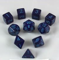 Koplow Games Cobalt Elemental Polyhedral Dice Set - 10pc Set in Tube