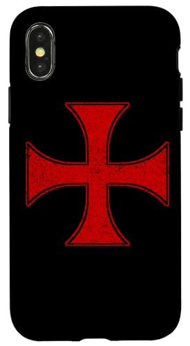Knights Templar Cross PATTEE Crusader Order of The RED Cross Case for iPhone X/XS