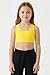 Kurve Girl’s Sleeveless Tank Top - Seamless Stretchy Strappy Back Crop Racerback Bra - Shirt Sports Bra for Kids, UPF 50+ Made in USA, Yellow-83, Age 9-14