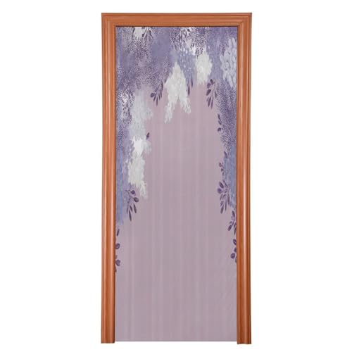 FLildon Lilac Flowers Door Cover Decoration, Party Accessory Porch Decor for Festive Ornament Room Door Covers 35 x 79 Inch