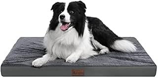 LUCYCAZ Dog Beds Medium Washable, Orthopedic Waterproof Dog Bed Mat Mattress for Dog Crate with Removable Cover and Non-Slip Bottom, Grey, 88*55*8CM