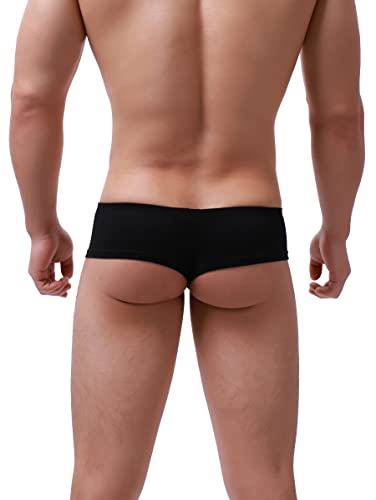 iKingsky Men's Modal Cheeky Boxer Briefs Sexy Brazilian Back Mens Underwear Low Rise Mini Cheek Thong Soft Under Panties3