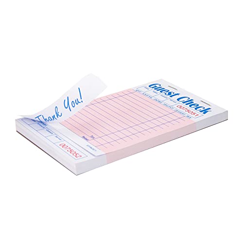Dgbdpack Guest Check Pads Ep-3632-1 (10 Pads), Total 500 Pink Waitress Notepad, Server Order Pads #TOP3