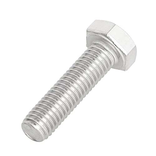 Image of 10 Pcs SUS304 M4 x 35mm Hex Head Bolts Screws, Strength Grade A2-70 (Grade 5.8), Fully Threaded Plain Finish