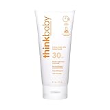 Thinkbaby SPF 30 Mineral Baby Sunscreen with Clear Zinc Oxide, 6 Fl Oz – Natural, Water Resistant Kids & Toddler Sunscreen - Body Sunscreen UVA/UVB Sun Protection – Vegan, Reef Safe