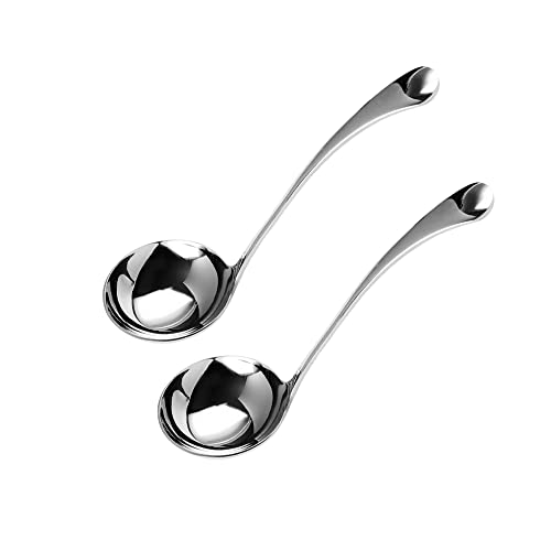 Wenkoni Small Ladle,Gravy Ladle,Soup Ladle,Sauce Ladle 18/10 Stainless Steel 7.9‘’ Ladle (2 Pack,Silver). #TOP14