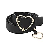 Photo Gallery gshllo cintura regolabile con fibbia ad anello a forma di cuore, in pelle pu, cintura larga nera per donne e ragazze, fibbia dorata, 3.3 cm x 105 cm Photo Gallery gshllo cintura regolabile con fibbia ad anello a forma di cuore, in pelle pu, cintura larga nera per donne e ragazze, fibbia dorata, 3.3 cm x 105 cm