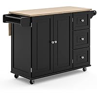 Homestyles Dolly Madison Black Mobile Kitchen Island Cart