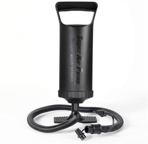 Hand Pump - Double Quick-Fill Air Pump for Inflatables, Hand Held Air Rapid Inflation Portable Manual Air Pump with 3 Nozzle for Outdoor, Swimming Ring, Mattress, Pool Floats, Inflatable Toys