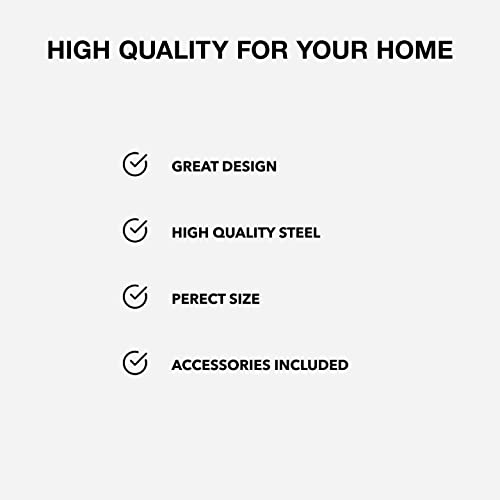 Blanck Floating Shelves, Set Of 2, Metal, Wall Mounted Shelves For Living Room, Bedroom, Bathroom, Office, Kitchen, 17”(L) X 6”(D) (Black) #TOP5