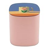 Jubonexis Taza simple con patrón de flores para mujer, organizador de pendientes, organizador giratorio de joyas para collares, pulseras, anillos